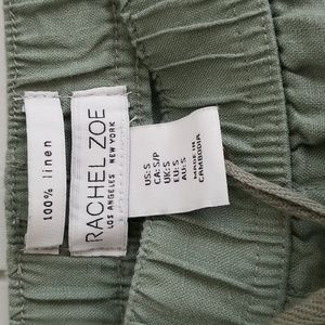 Linen wide-leg, green Rachel Zoe slacks, S.